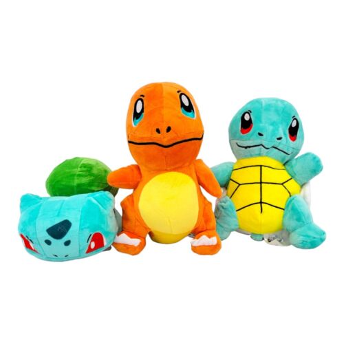 Tomy Pokemon Plush 8 Inch Charmander Bulbasaur Squirtle 3 Pack Stuffed Toys