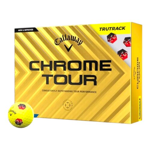 Callaway Chrome Tour Golf Balls Trutrack Yellow 12 Pack High Performance 2024