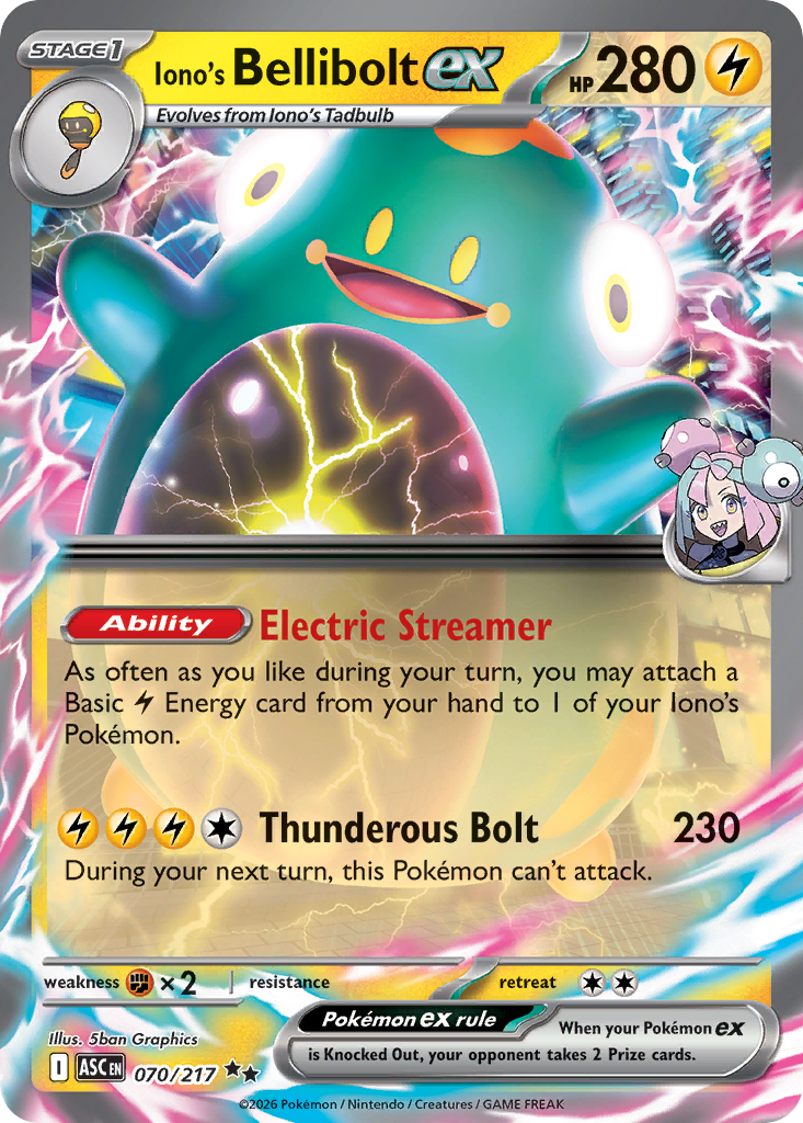 Iono's Bellibolt ex 70/217 Ascended Heroes