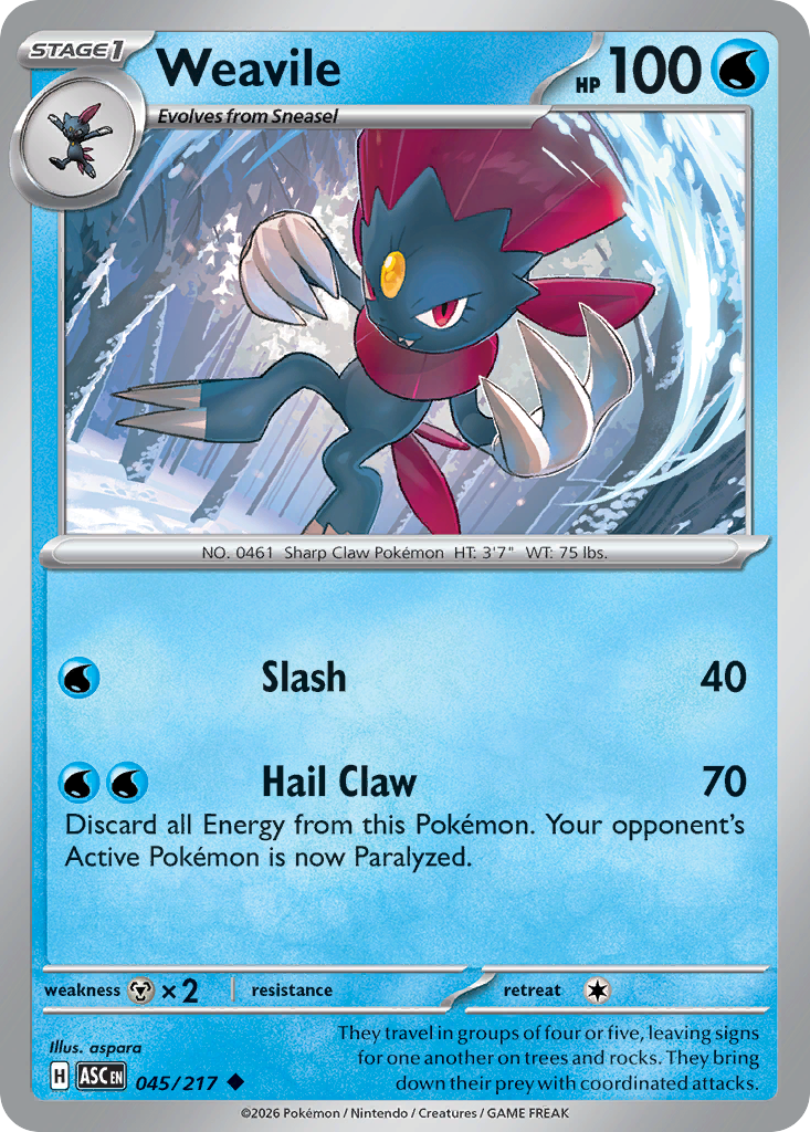 Weavile 45/217 Ascended Heroes