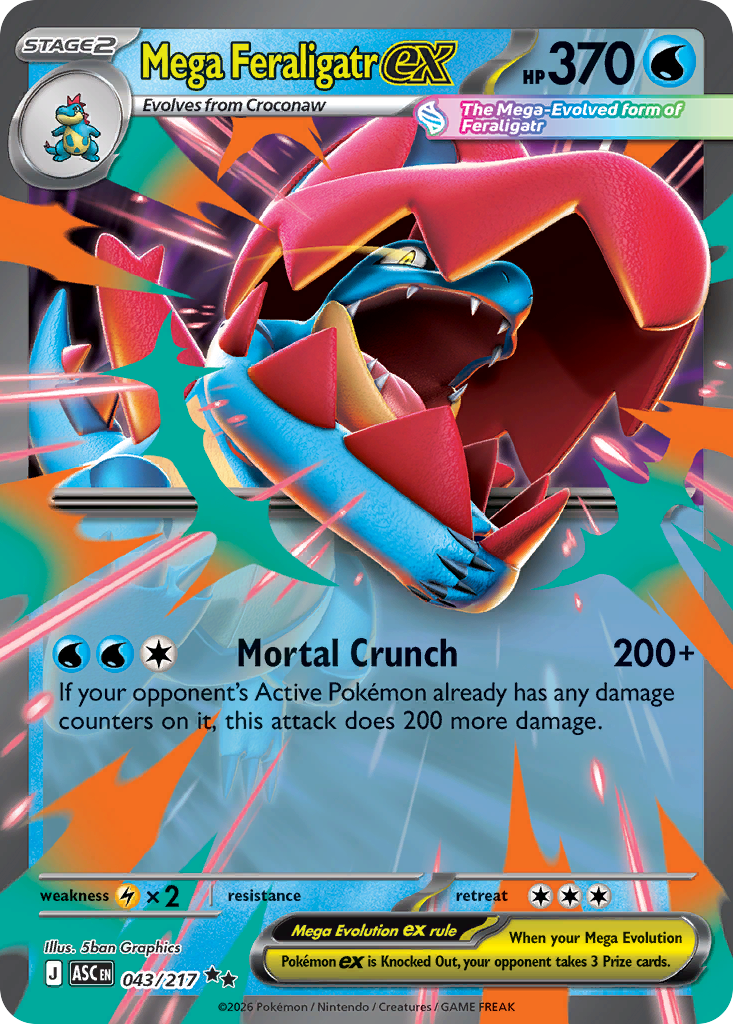 Mega Feraligatr ex 43/217 Ascended Heroes