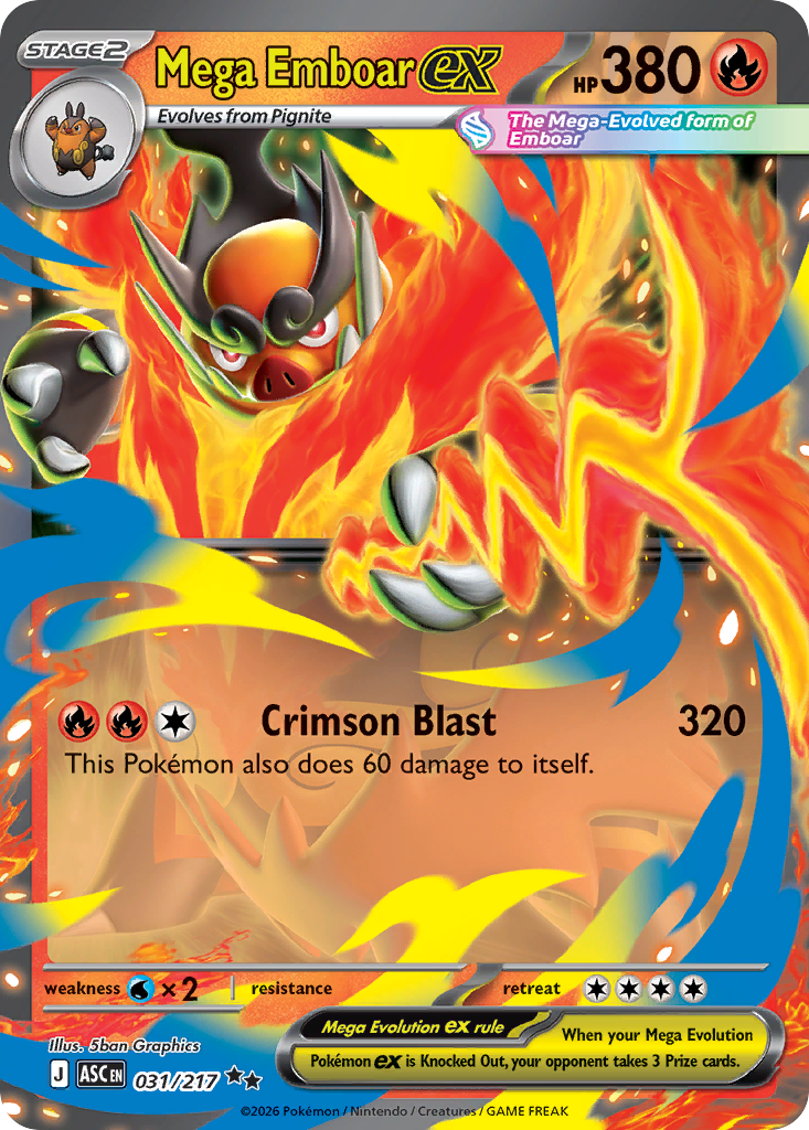 Mega Emboar ex 31/217 Ascended Heroes