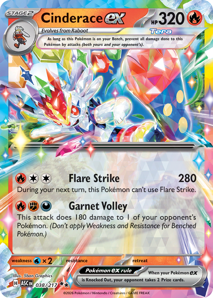 Cinderace ex 38/217 Ascended Heroes