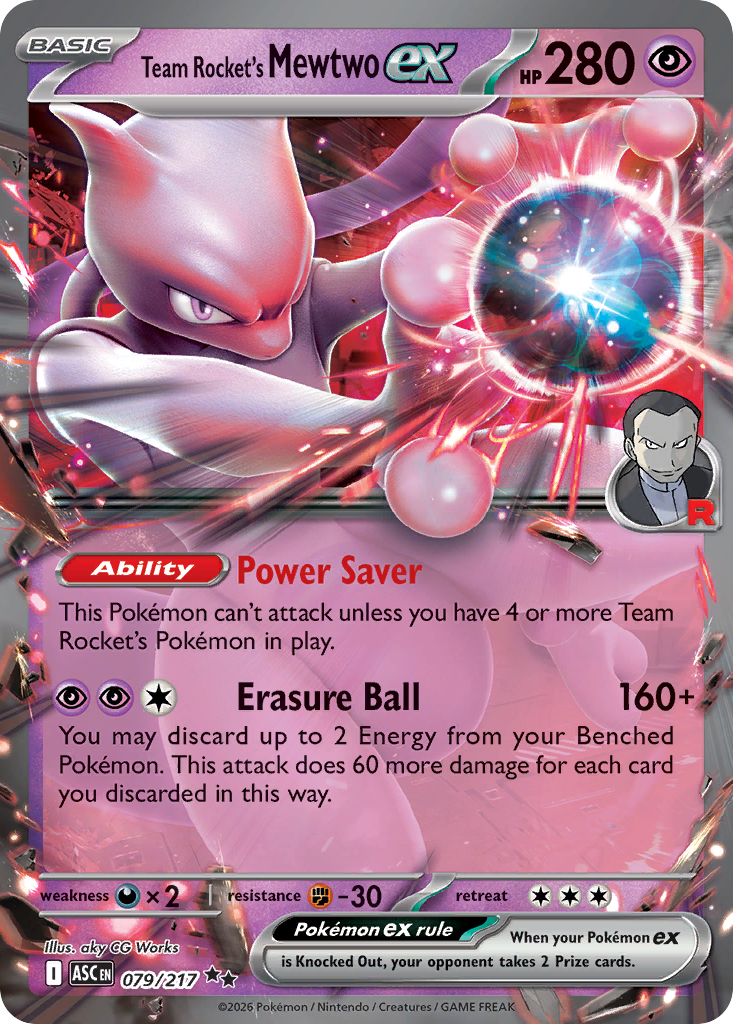 Team Rocket's Mewtwo ex 79/217 Ascended Heroes