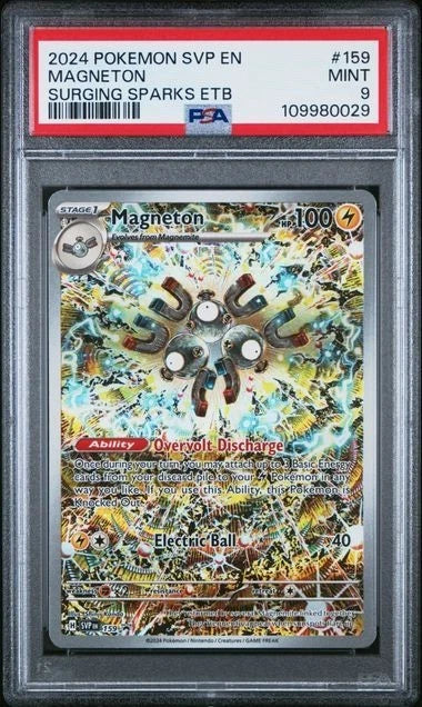 2024 Pokemon SVP EN-SV Black Star Promo Magneton #159 Surging Sparks Etb PSA 9