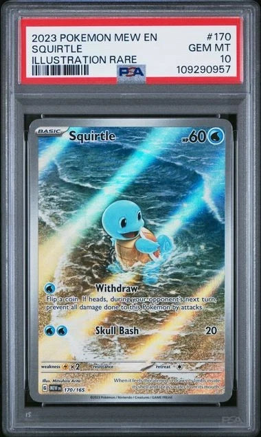 2023 POKEMON MEW EN-151 ILLUSTRATION RARE #170 SQUIRTLE PSA 10