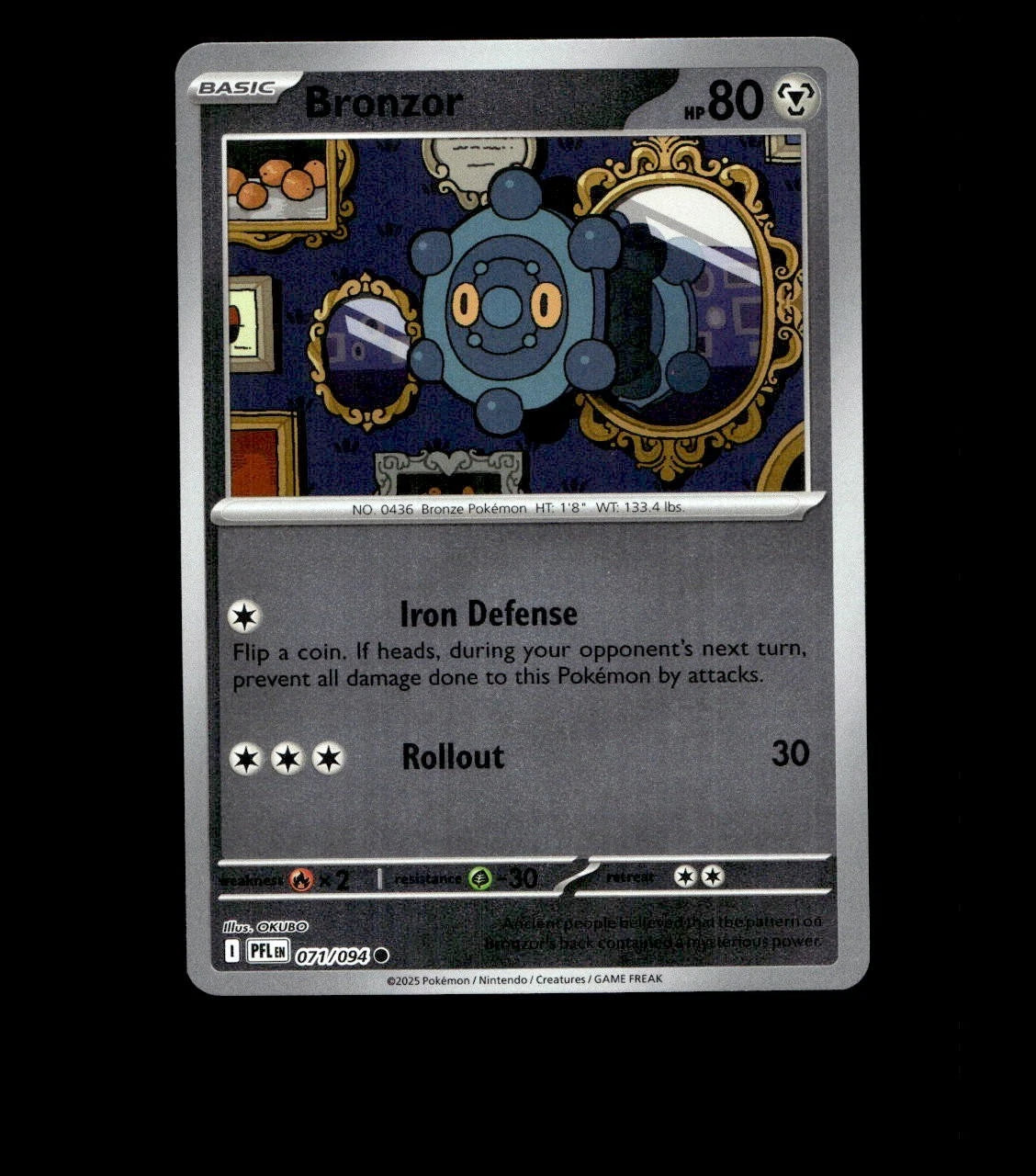 Bronzor – 071/094 – Phantasmal Flames – Reverse Holo Near Mint