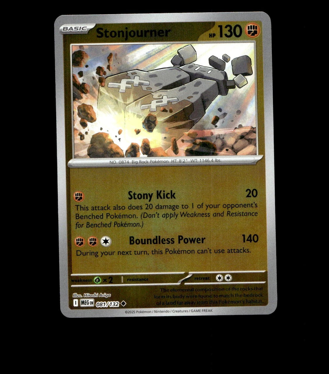 Stonjourner – 081/132 – Mega Evolution – Reverse Holo – Near Mint - Pokemon Card