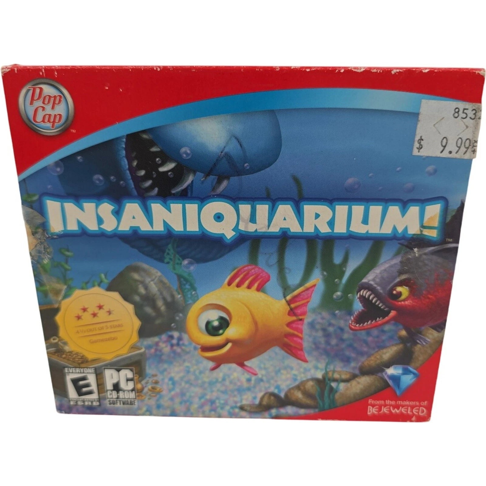 PopCap Insaniquarium PC CD ROM Fish Feeding Puzzle Game 2002