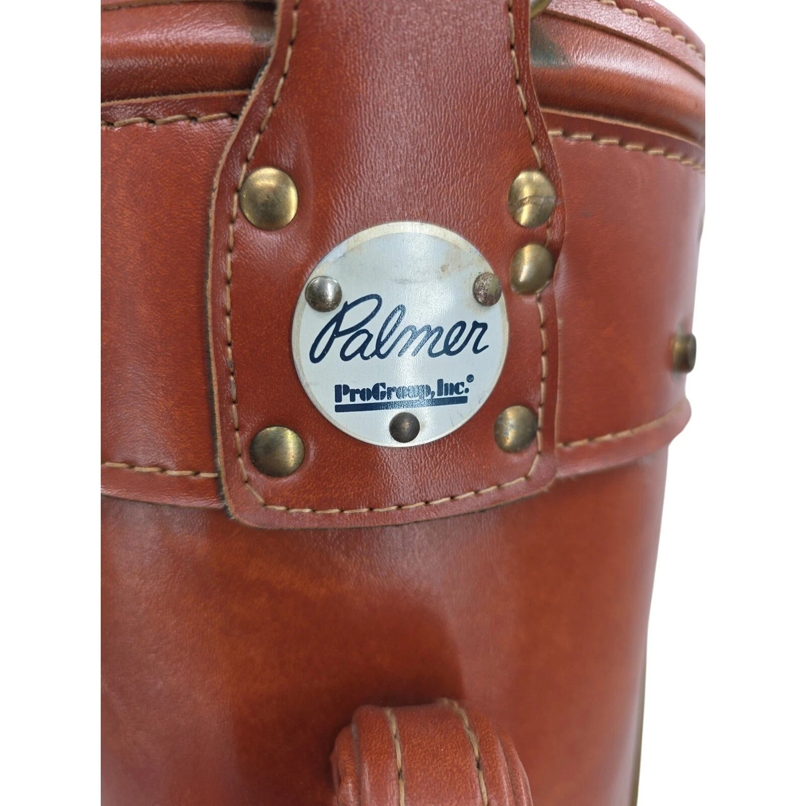 Palmer ProGroup Inc Vintage Brown Leather Golf Bag 15-Way Divider Cart Bag