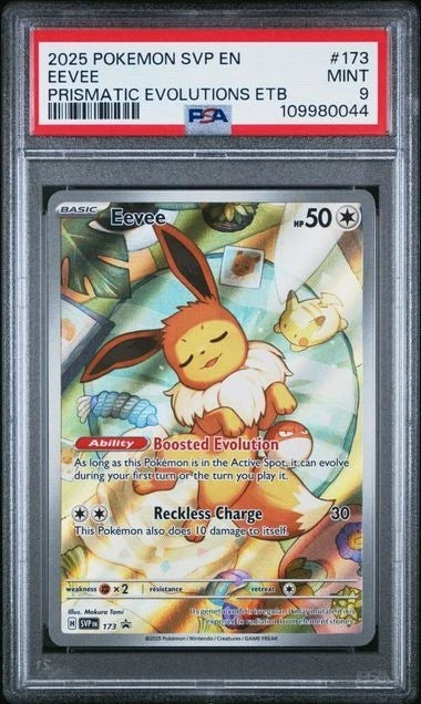 Pokemon Eevee 173 SVP en SV Black Star Promo 2025 Prismatic Evolutions ETB PSA 9