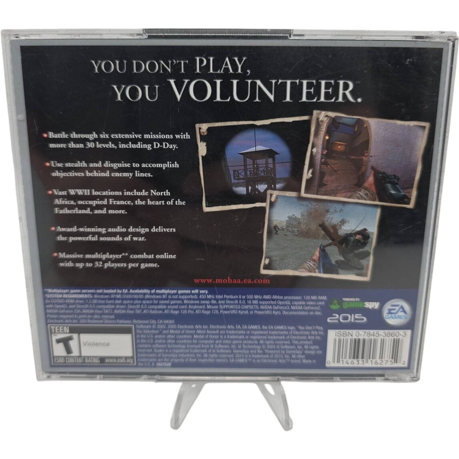 Medal of Honor Allied Assault EA Games PC CD Rom 2005 2 Discs with Serial Code