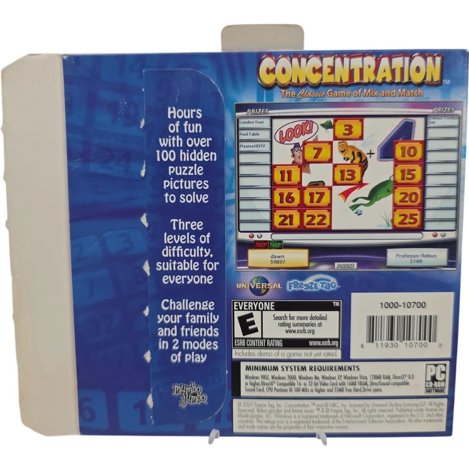 Video Game PC Concentration The Classic Game Of Mix And Match 2007 Mumbo Jumbo