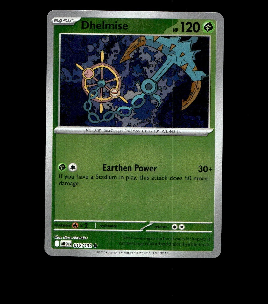 Dhelmise – 018/132 – Mega Evolution – Reverse Holo – Near Mint Pokemon Card TCG
