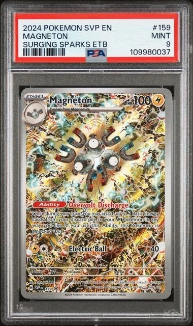 2024 Pokemon SVP EN-SV Black Star Promo Magneton #159 Surging Sparks Etb PSA 9