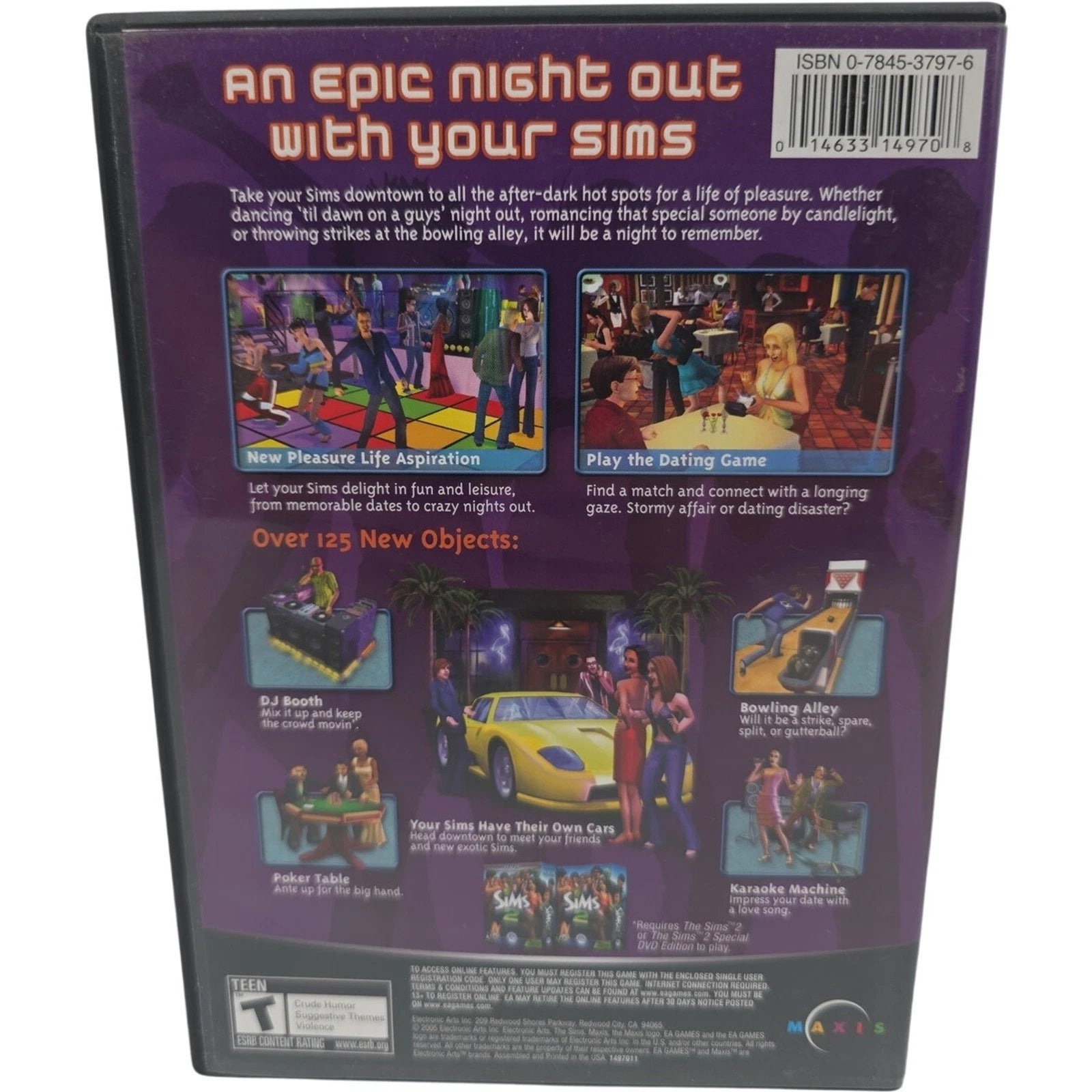 The Sims 2 Nightlife Expansion Pack(PC Game CD ROM 2005 2 Discs with Manual