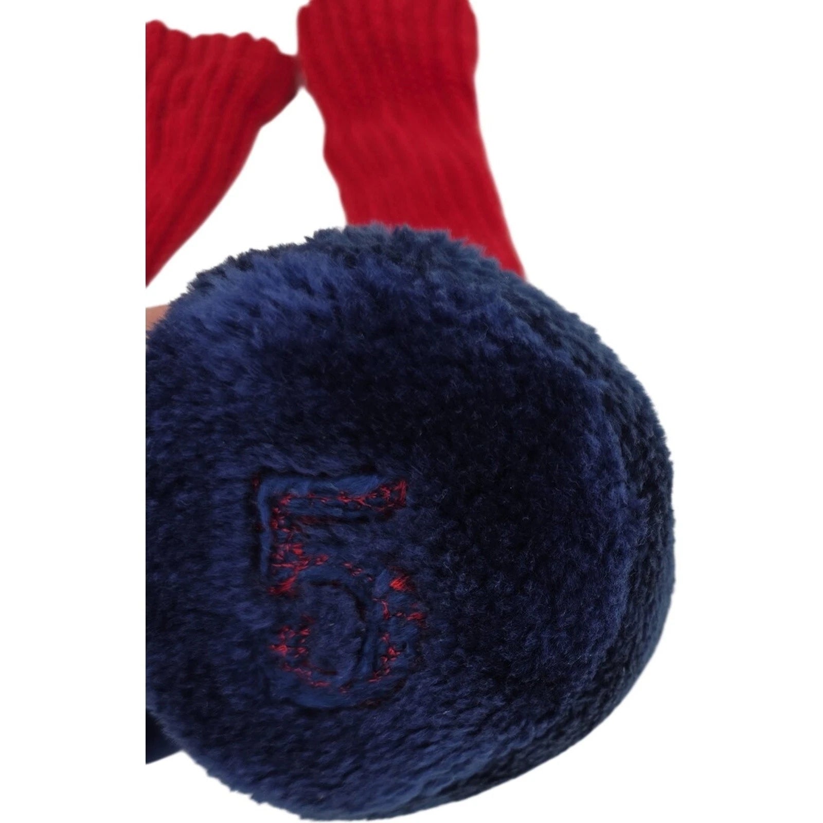 Navy Red Knit Golf Club Headcovers Set of 2 Driver 1 and 5 Fairway Wood Covers