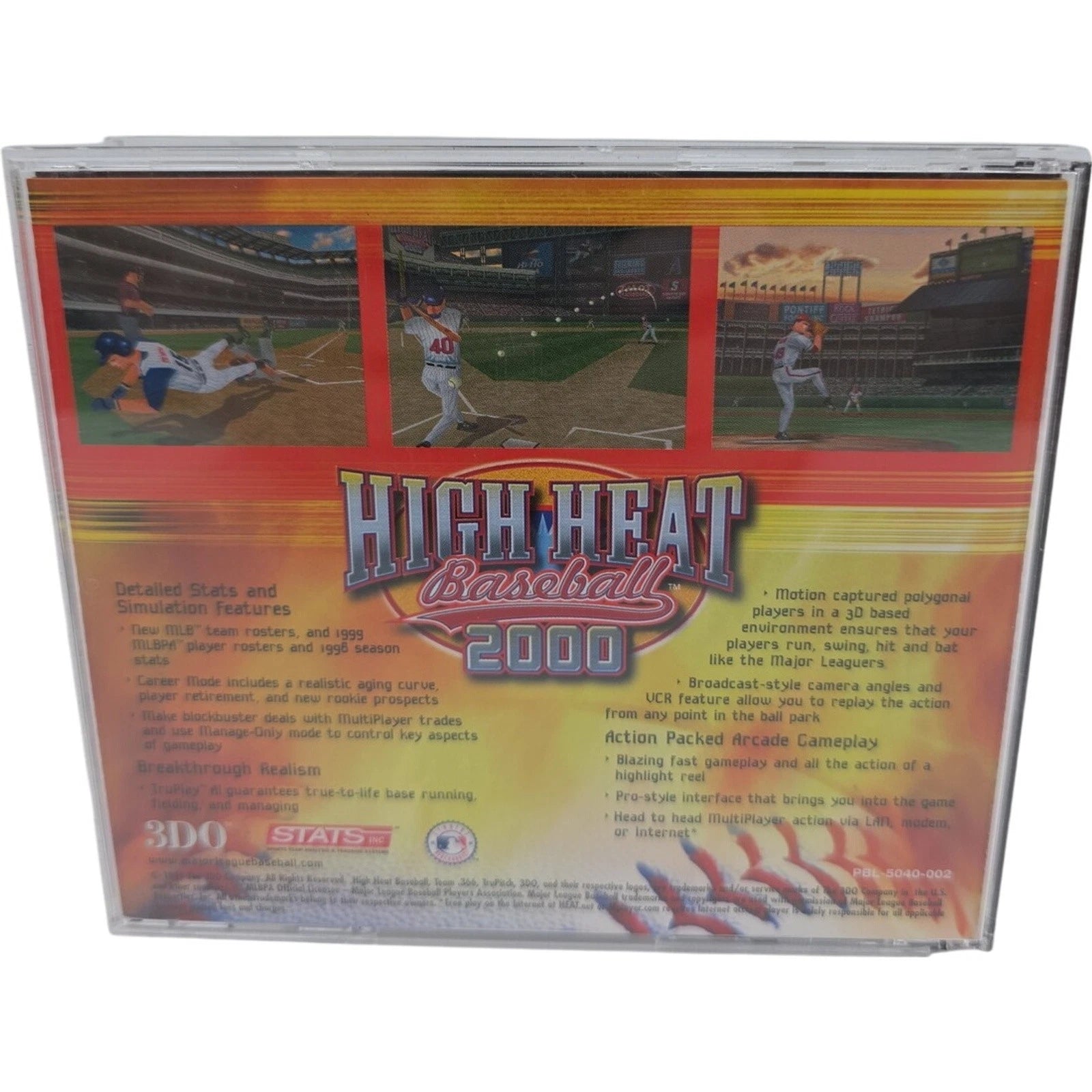 High Heat Baseball 2000 PC CD ROM Video Game Multiplayer 1999 MLB Licensed