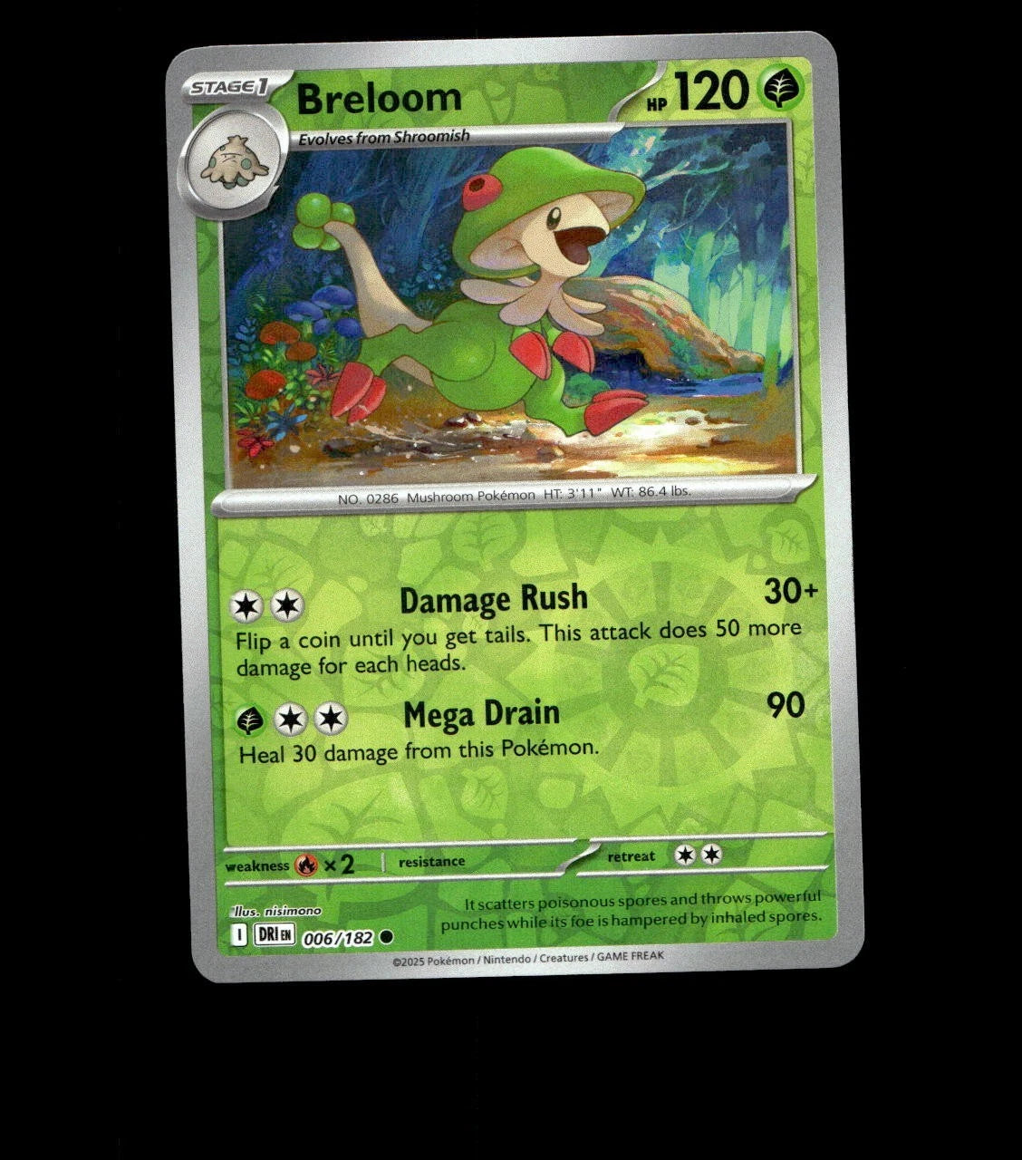 Breloom - 006/182 - Destined Rivals - Reverse Holo Near Mint