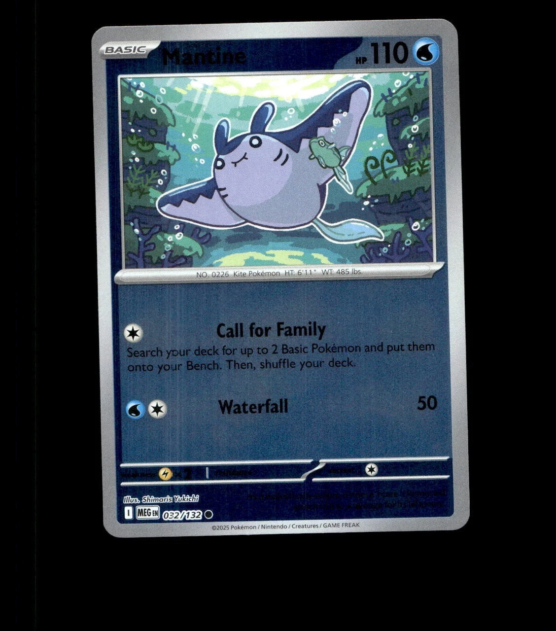 Mantine – 032/132 – Mega Evolution – Reverse Holo – Near Mint - Pokemon Card TCG