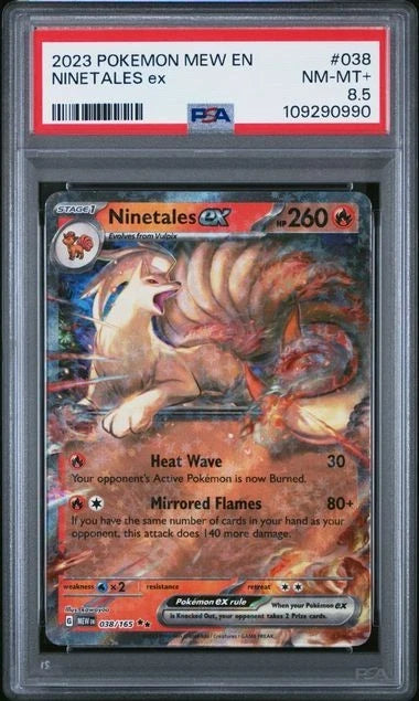 2023 POKEMON MEW EN-15 Ninetales ex 038/165 Sv Scarlet & Violet Holo PSA 8.5