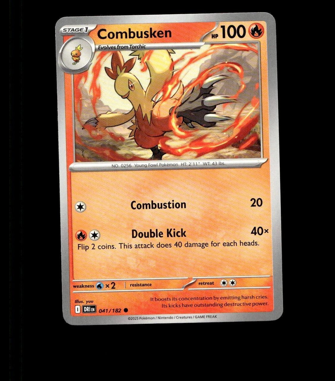 Combusken – 041/182 – Destined Rivals – Non Holo Near Mint Pokemon Card TCG