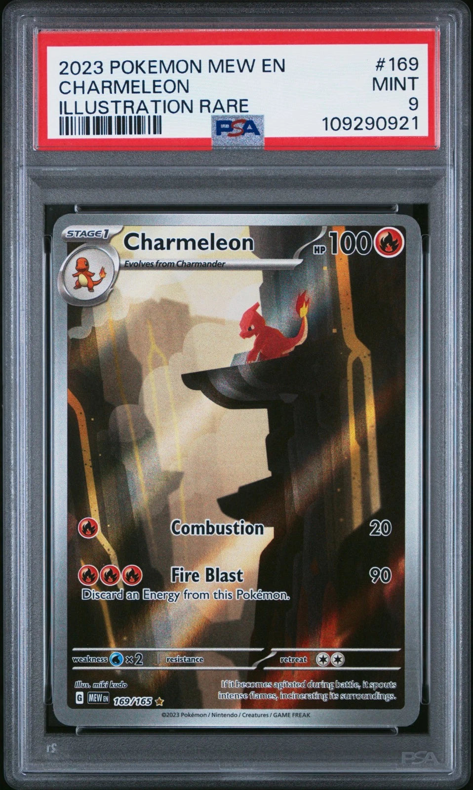 2023 Pokemon Mew EN 151 Illustration Rare #169 Charmeleon PSA 9 MINT