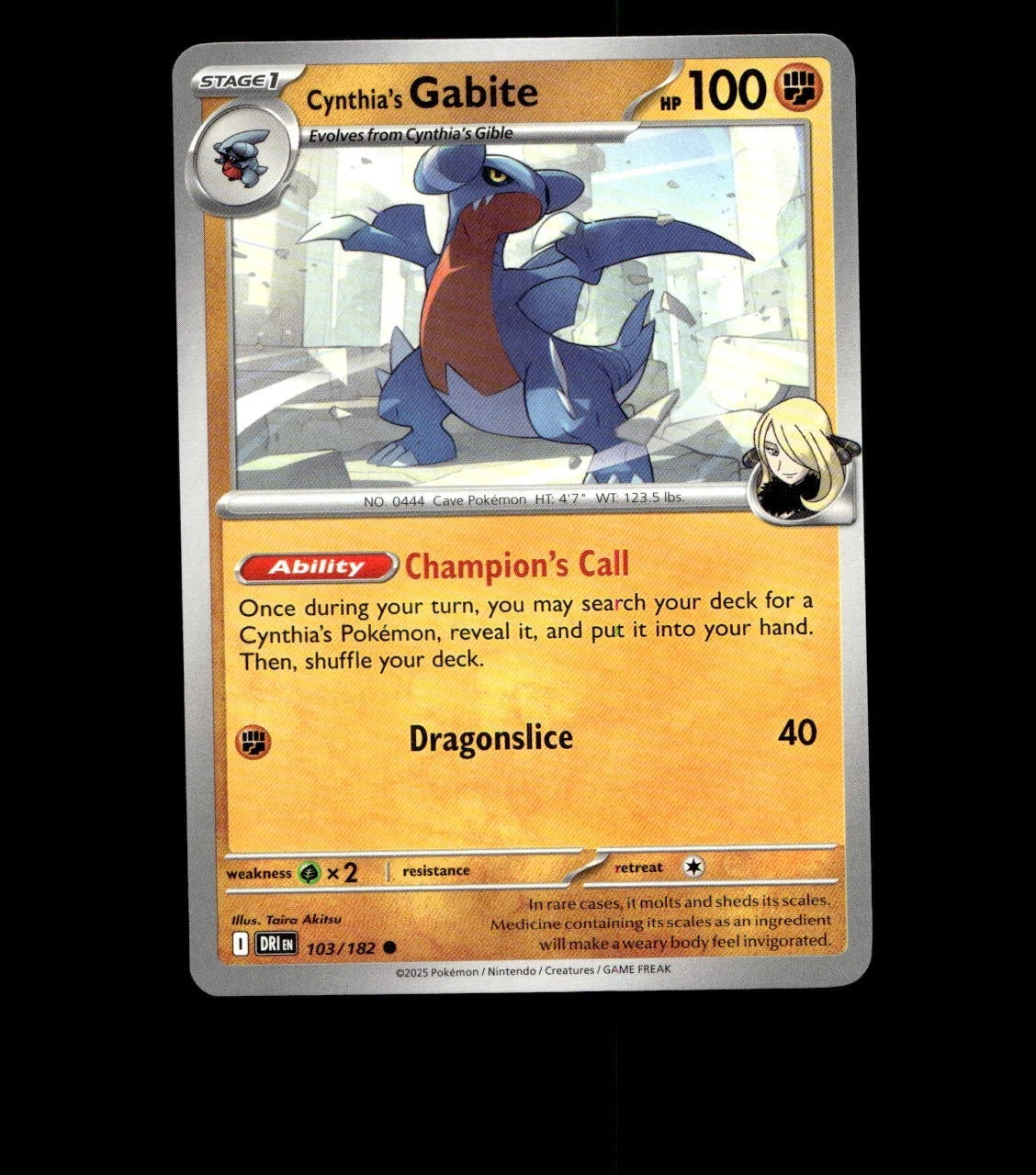 Cynthia’s Gabite – 103/182 – Destined Rivals – Non Holo – Near Mint Pokemon TCG