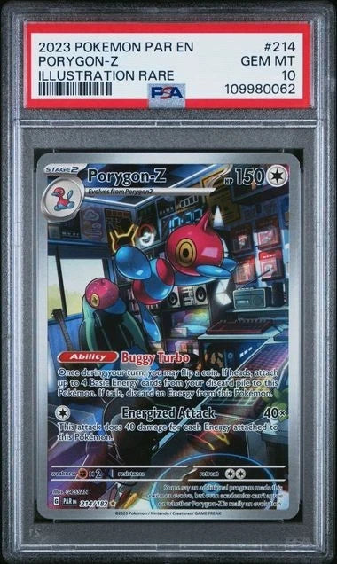 2023 POKEMON PAR EN-PARADOX RIFT ILLUSTRATION RARE #214 PORYGON-Z PSA 10