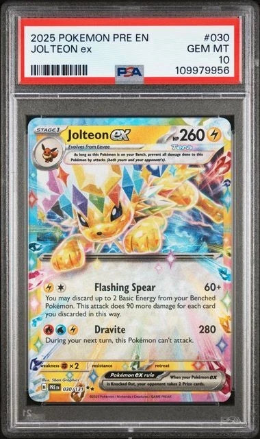 2025 POKEMON PRE EN-PRISMATIC EVOLUTIONS #030 JOLTEON EX PSA 10