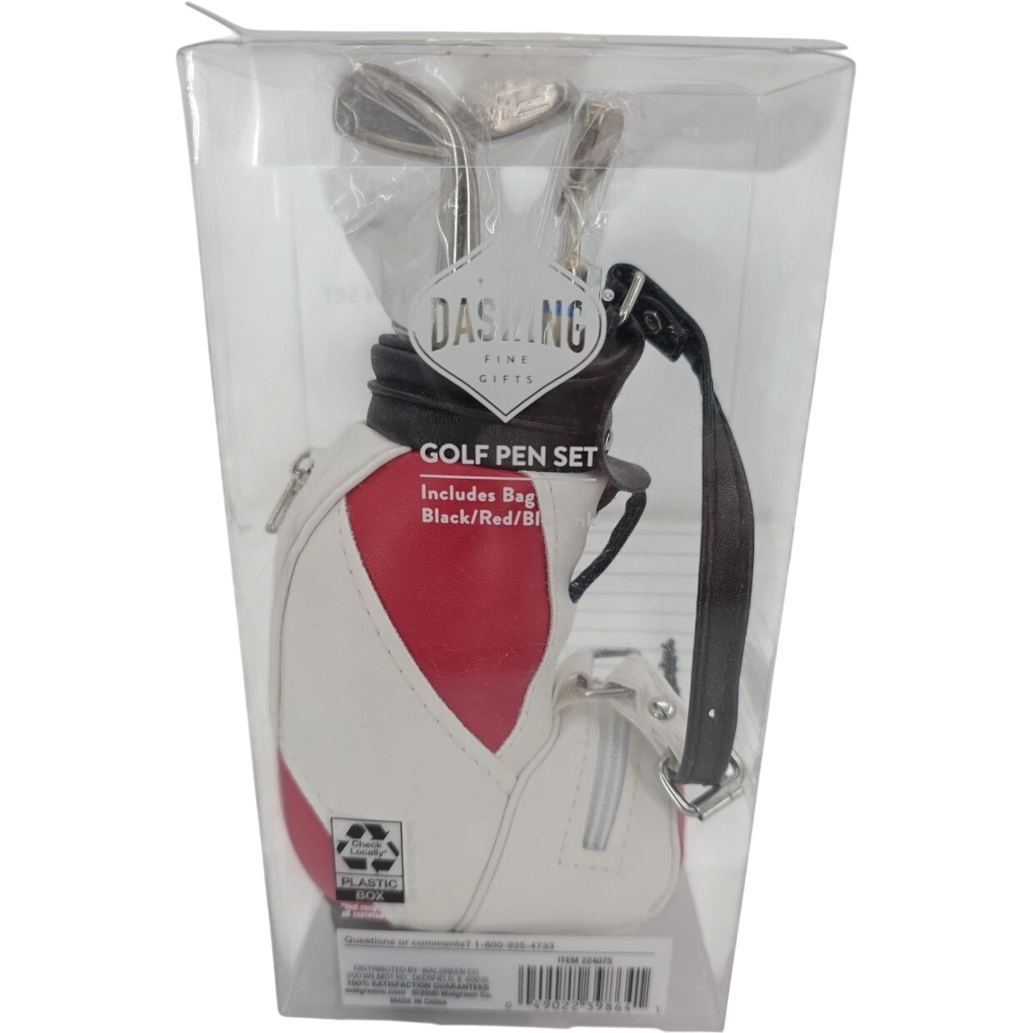 Dashing Golf Pen Set Mini Bag w/ 3 Club Pens Black Red Blue Ink Unused with Box