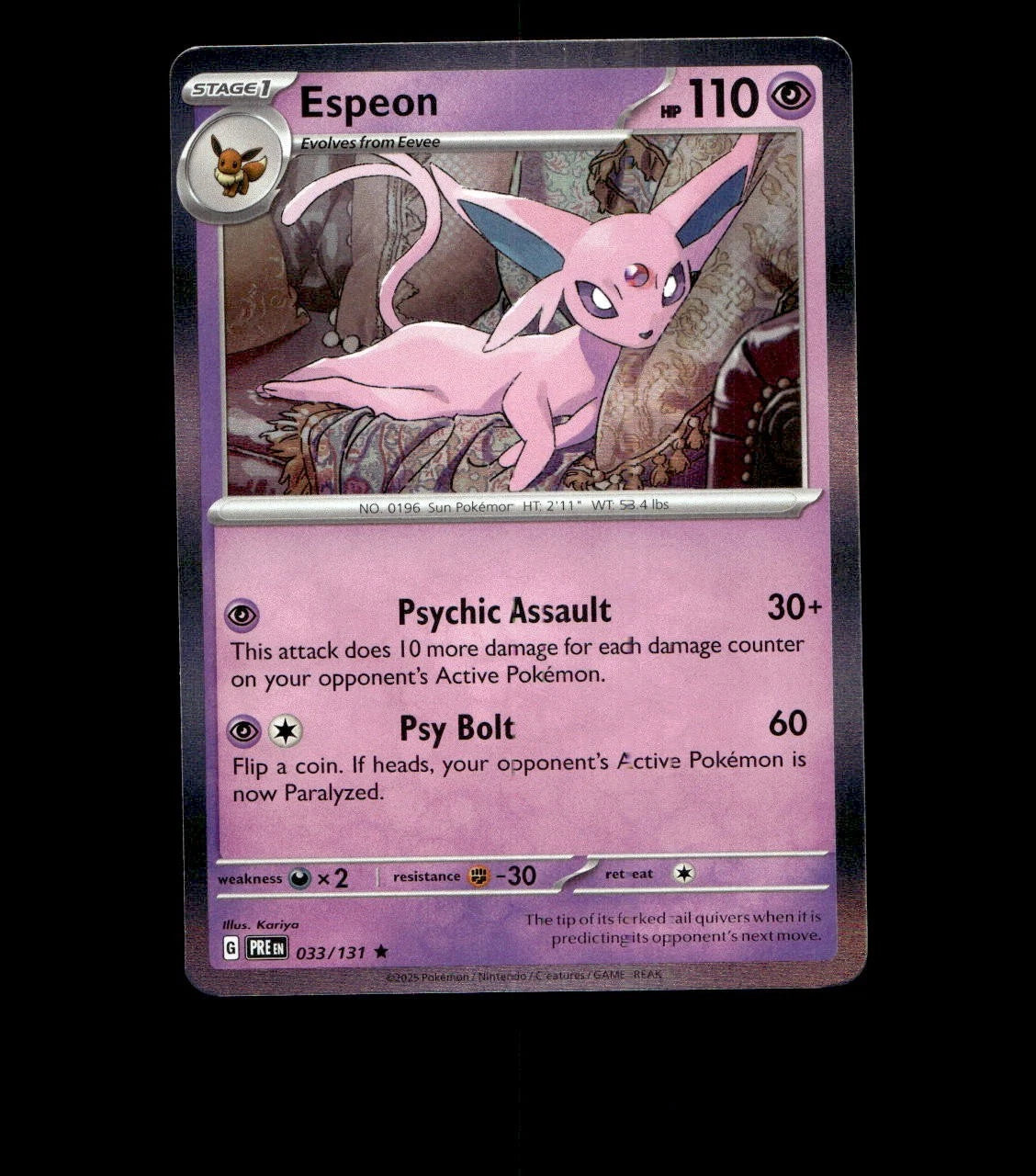 Espeon - 033/131 - Prismatic Evolutions - Holo Near Mint