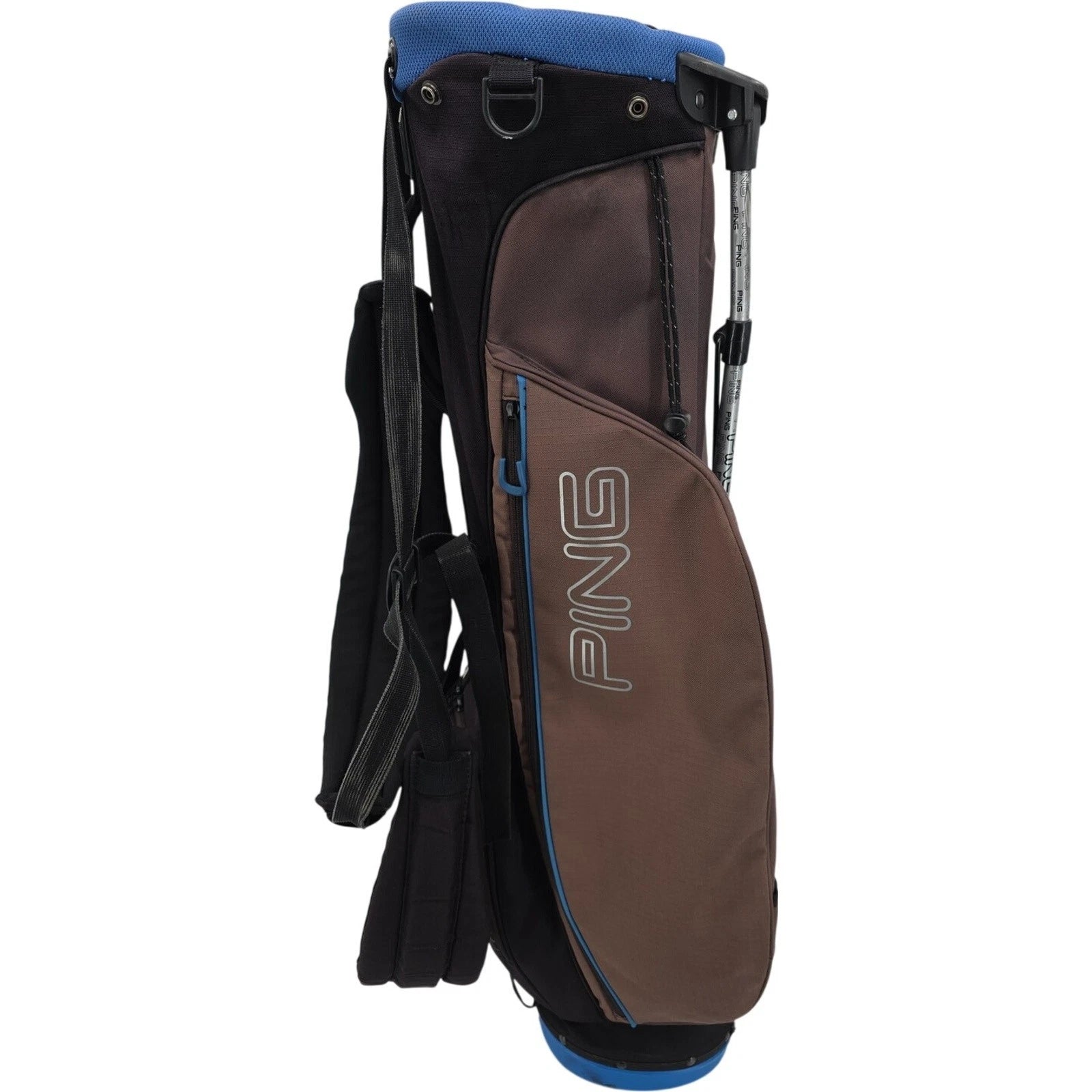 PING Stand Golf Bag Carry Dual Strap Brown Black Blue Lightweight 4-Way Top