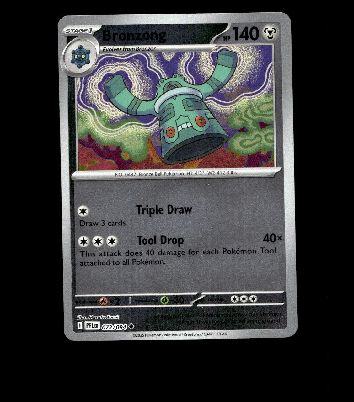 Bronzong – 072/094 – Phantasmal Flames – Reverse Holo Near Mint