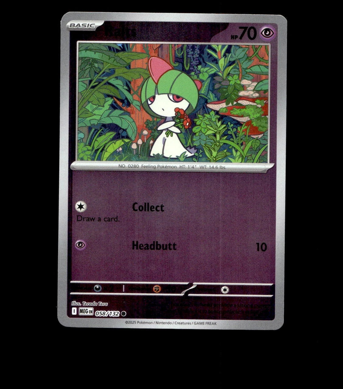 Ralts – 058/132 – Mega Evolution – Reverse Holo – Near Mint - Pokemon Card TCG