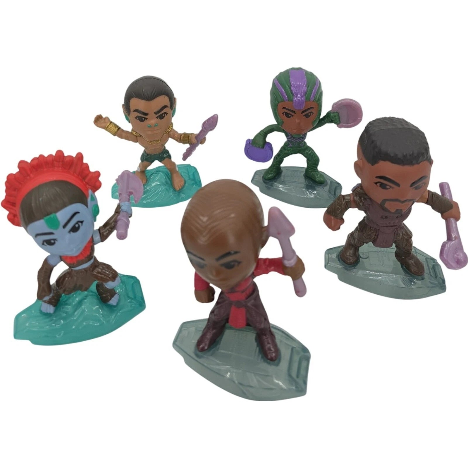 Lot of 5 McDonald's Happy Meal Toys Marvel Black Panther Wakanda Forever Figures