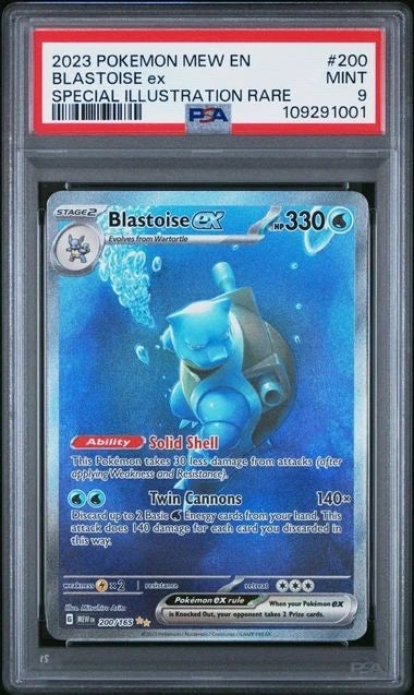 2023 POKEMON MEW EN-151 SPECIAL ILLUSTRATION RARE #200 BLASTOISE EX PSA 9