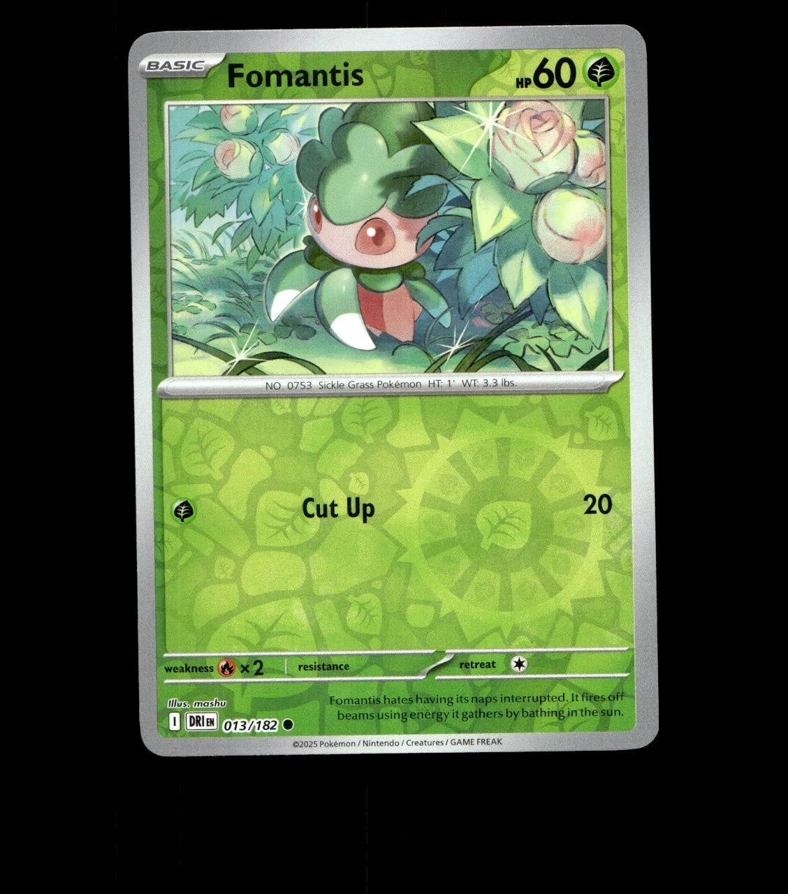 Fomantis – 013/182 – Destined Rivals – Reverse Holo Near Mint Pokemon Card