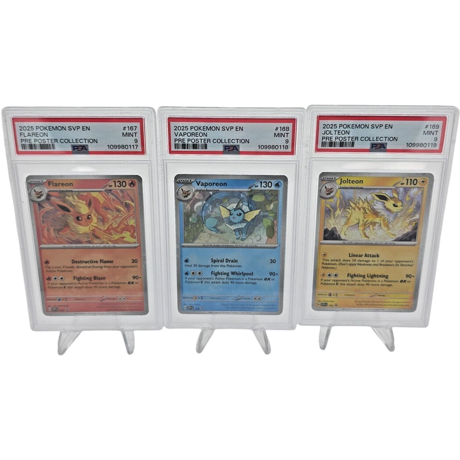 POKEMON FLAREON VAPOREON JOLTEON BLACK STAR PROMO COSMOS HOLO Sequential PSA 9