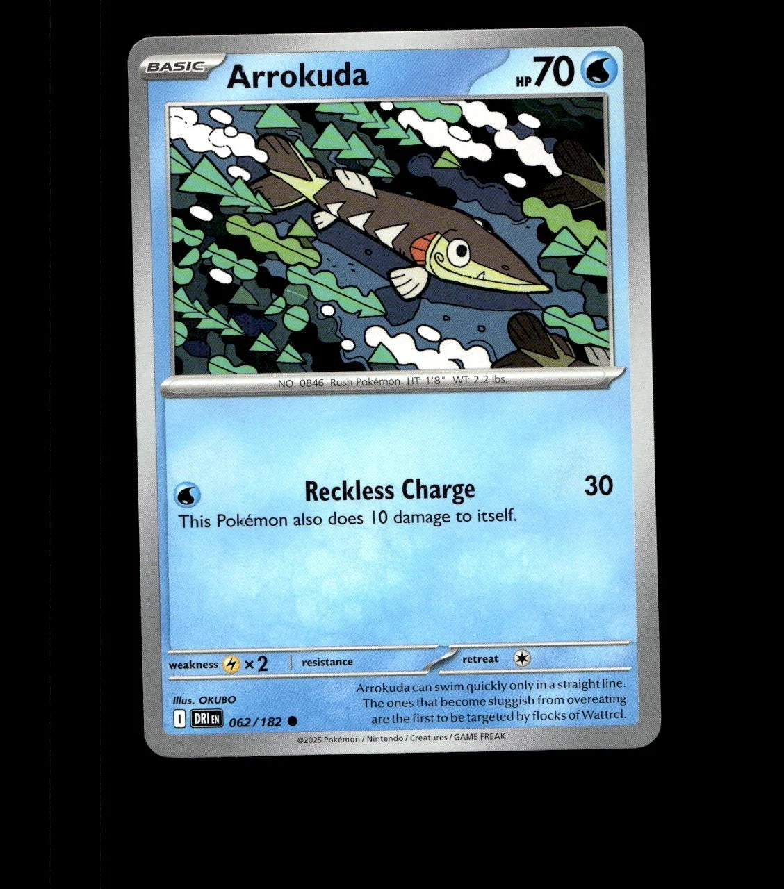 Arrokuda – 062/182 – Destined Rivals – Non Holo Near Mint Pokemon Card TCG