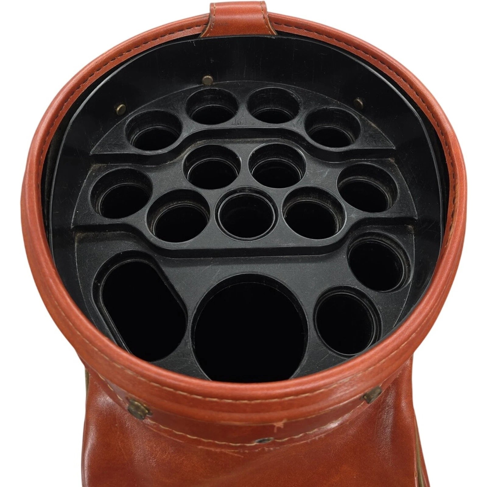 Palmer ProGroup Inc Vintage Brown Leather Golf Bag 15-Way Divider Cart Bag