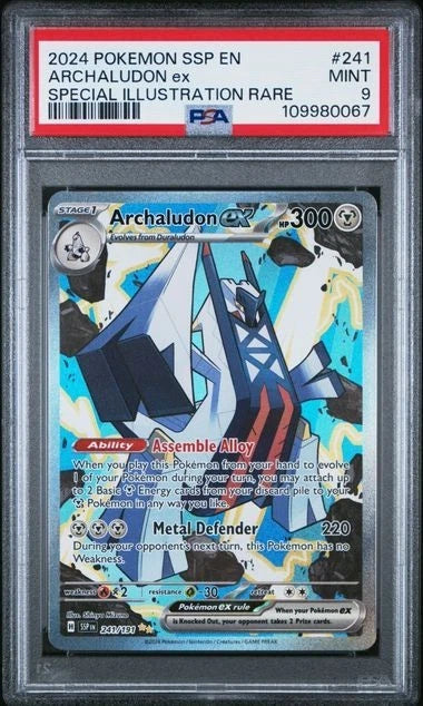 2024 POKEMON SSP EN-SURGING SPARKS SPECIAL ILLUSTRATION RARE ARCHALUDON EX PSA 9