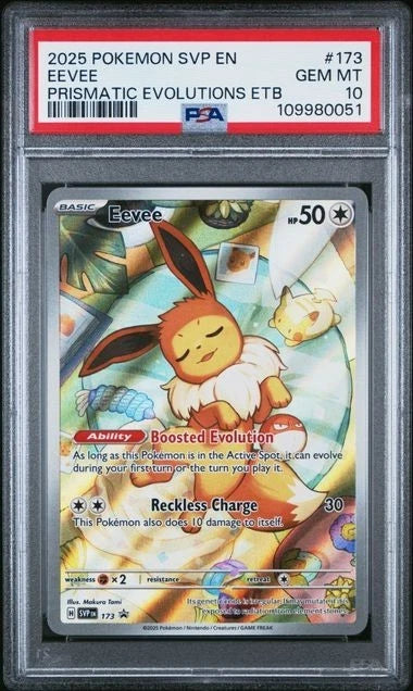 2025 Pokemon Svp En-Sv Black Star Promo Eevee Prismatic Evolutions Etb PSA 10