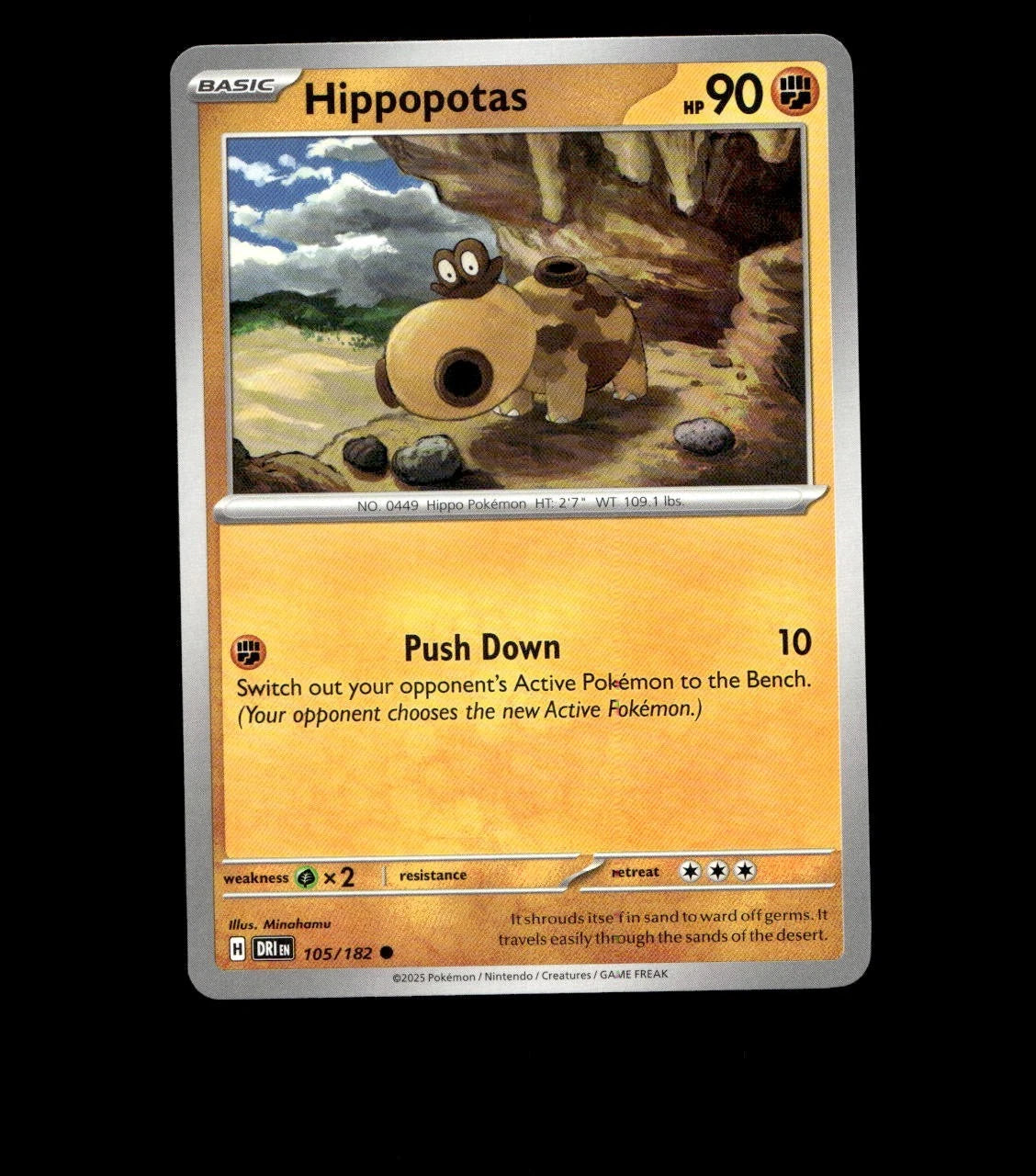 Hippopotas – 105/182 – Destined Rivals – Non Holo Near Mint Pokemon Card TCG