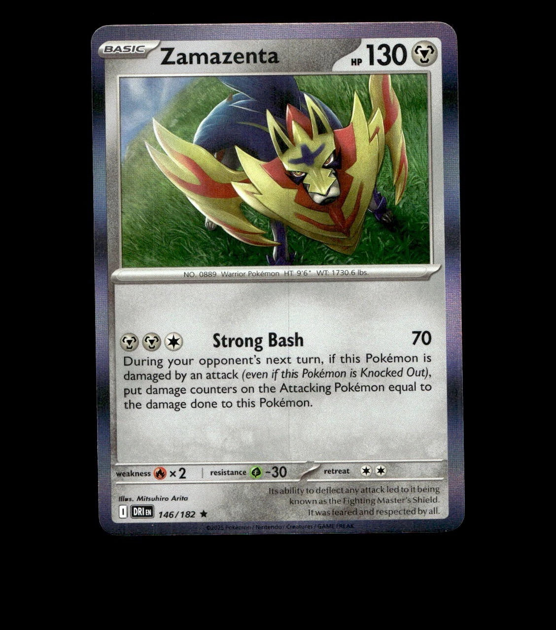 Zamazenta – 146/182 – Destined Rivals – Holo Near Mint Pokemon Card TCG