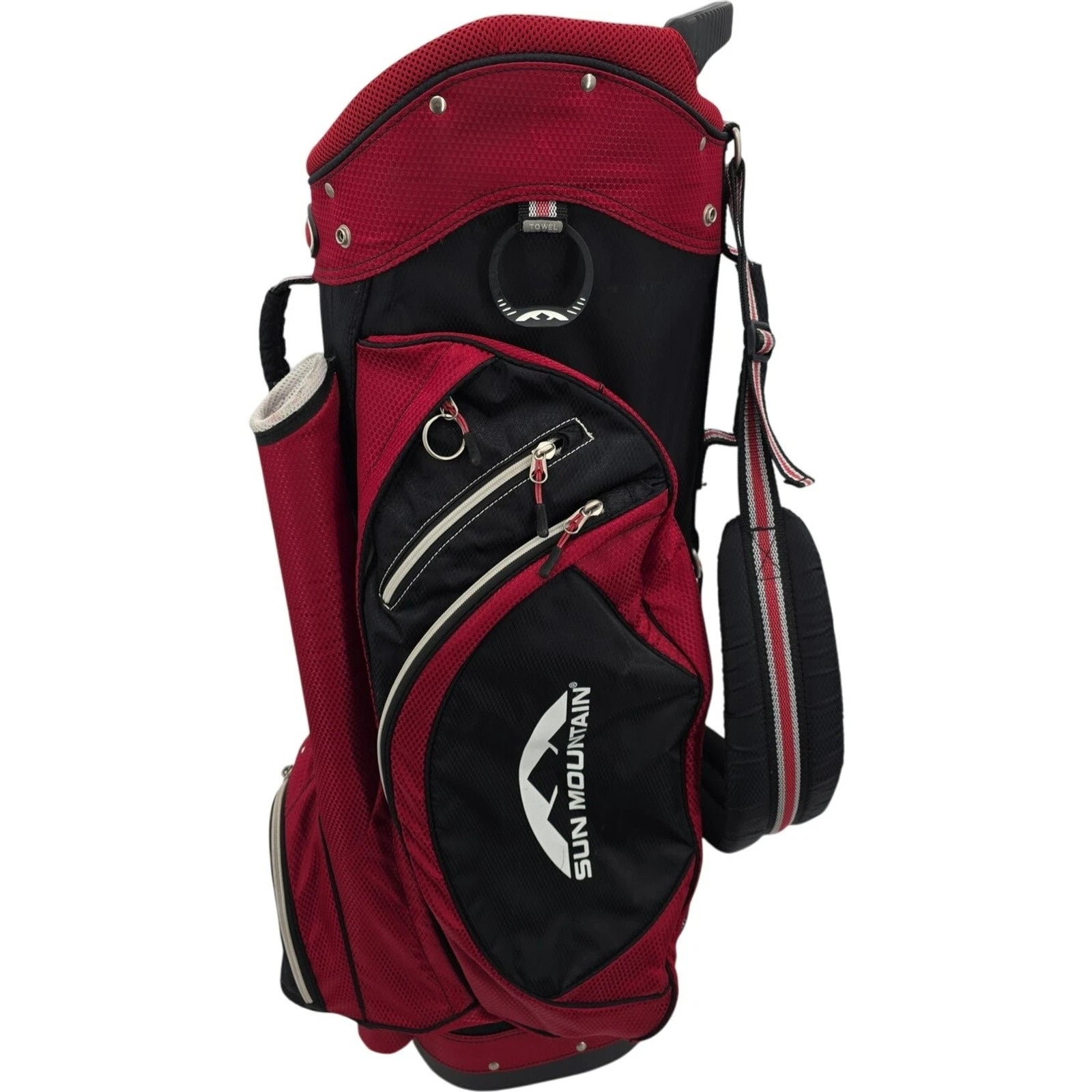 Sun Mountain 14 Divider Red Black Nylon Golf Club Bag With Carry Strap No Cover