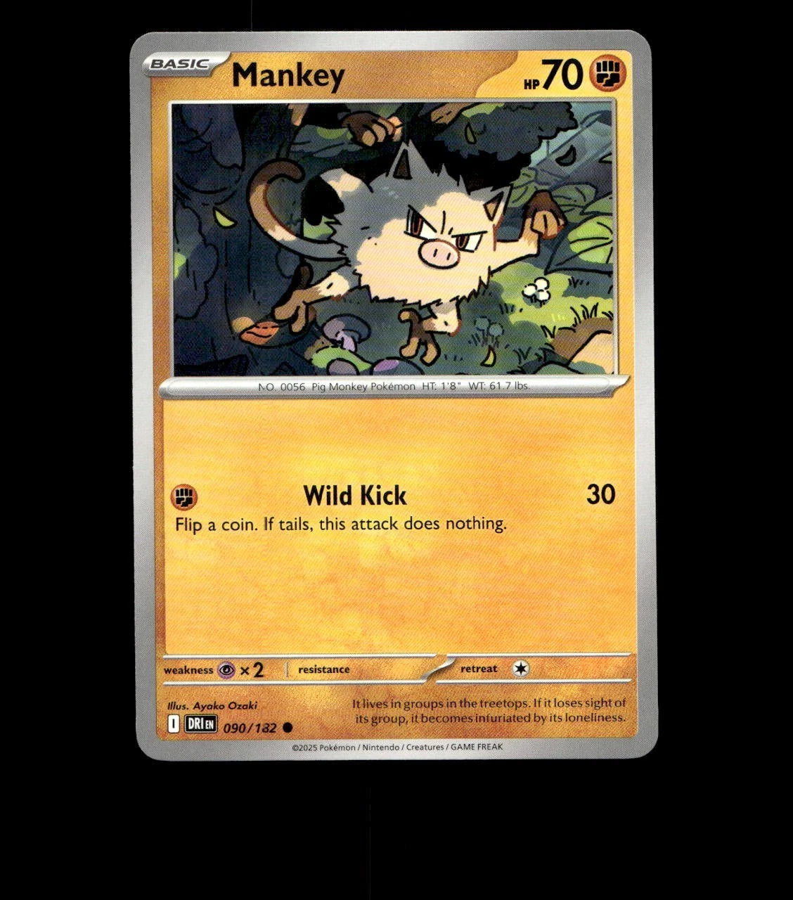 Mankey – 090/182 – Destined Rivals – Non Holo Near Mint Pokemon Card TCG