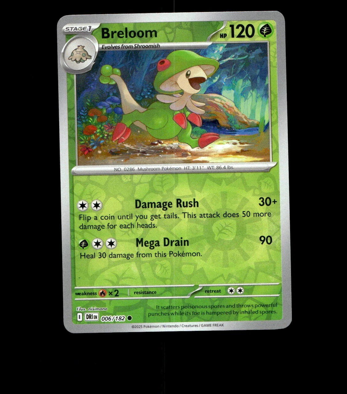 Breloom – 006/182 – Destined Rivals – Reverse Holo Near Mint