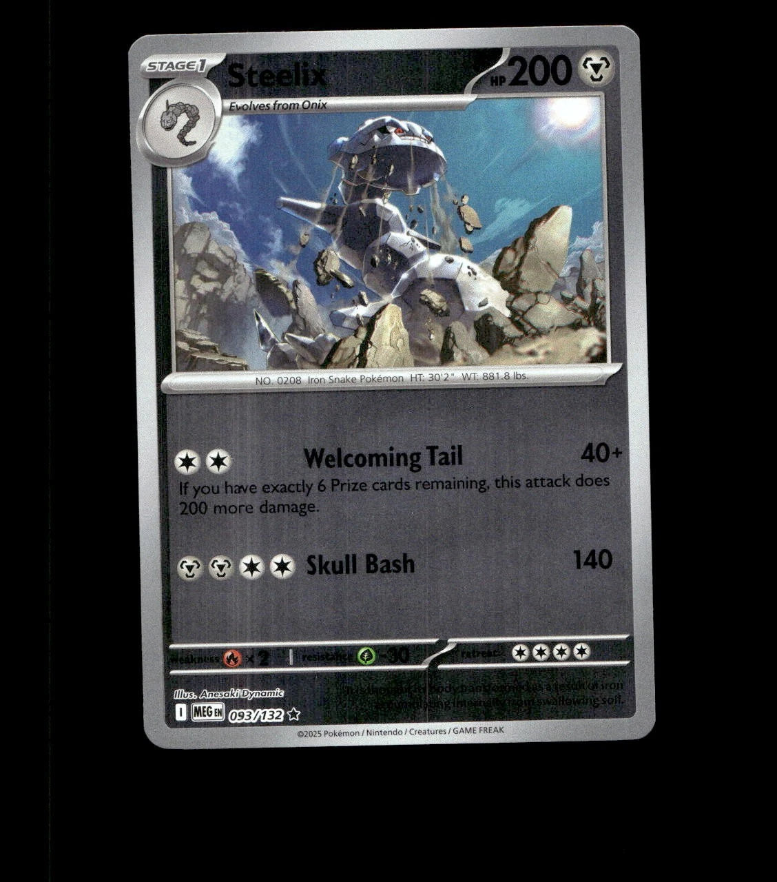 Steelix – 093/132 – Mega Evolution – Reverse Holo – Near Mint