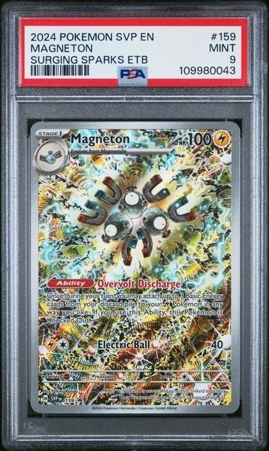 2024 Pokemon SVP EN-SV Black Star Promo Magneton #159 Surging Sparks Etb PSA 9